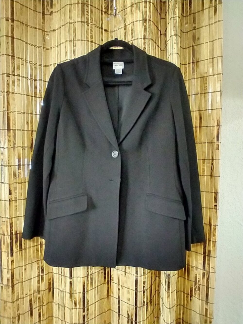 Chico's Single-Button Ponte Stretch Blazer in Black